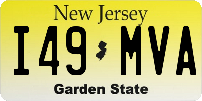 NJ license plate I49MVA