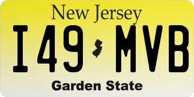 NJ license plate I49MVB