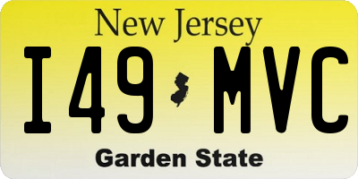 NJ license plate I49MVC