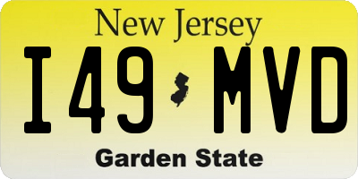NJ license plate I49MVD