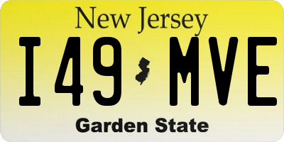 NJ license plate I49MVE