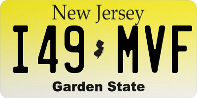 NJ license plate I49MVF
