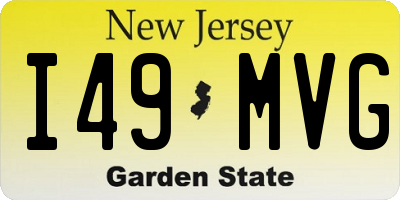 NJ license plate I49MVG