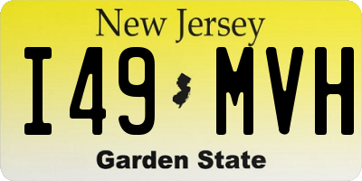 NJ license plate I49MVH