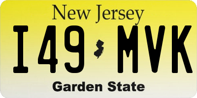 NJ license plate I49MVK