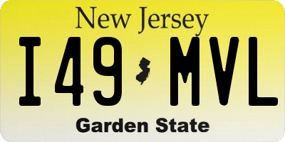 NJ license plate I49MVL