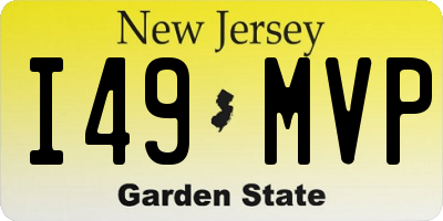 NJ license plate I49MVP