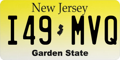 NJ license plate I49MVQ