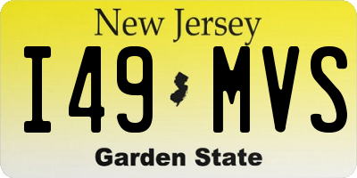 NJ license plate I49MVS