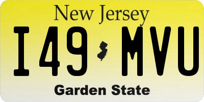 NJ license plate I49MVU