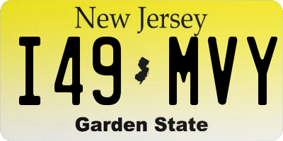NJ license plate I49MVY