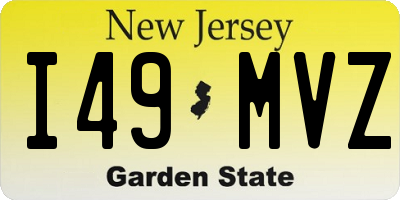 NJ license plate I49MVZ