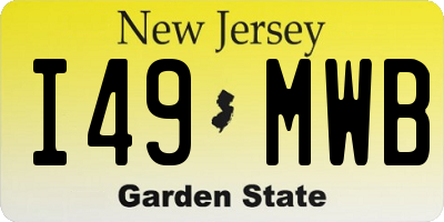 NJ license plate I49MWB
