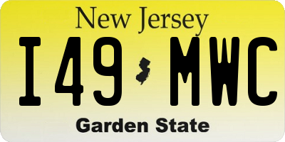 NJ license plate I49MWC