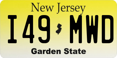 NJ license plate I49MWD