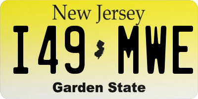 NJ license plate I49MWE