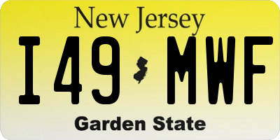 NJ license plate I49MWF