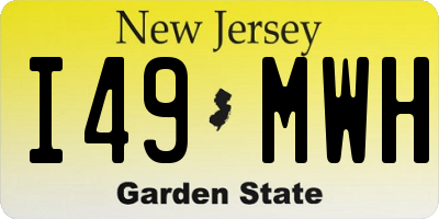 NJ license plate I49MWH