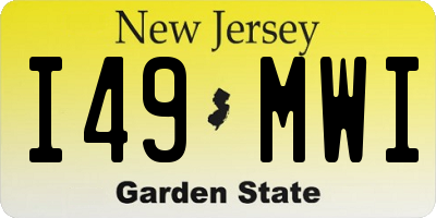 NJ license plate I49MWI