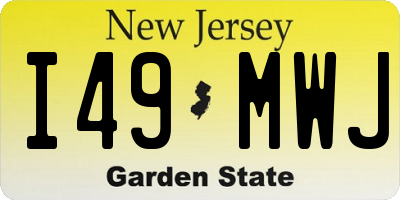 NJ license plate I49MWJ