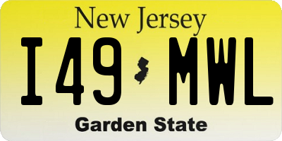 NJ license plate I49MWL