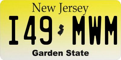 NJ license plate I49MWM