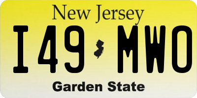 NJ license plate I49MWO