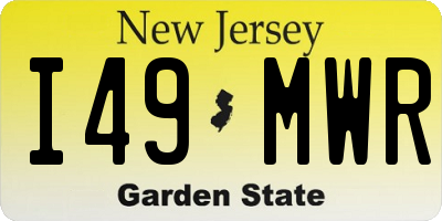 NJ license plate I49MWR