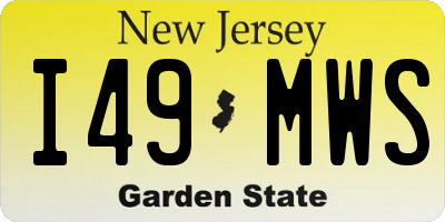 NJ license plate I49MWS
