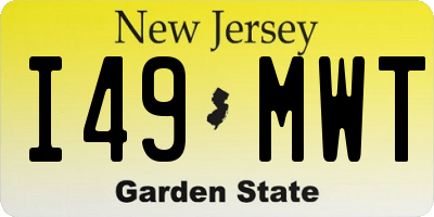 NJ license plate I49MWT