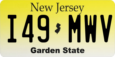 NJ license plate I49MWV