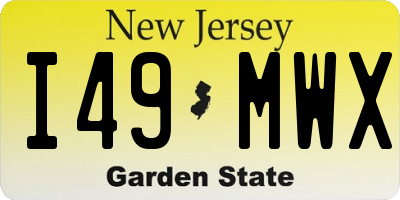 NJ license plate I49MWX