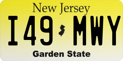 NJ license plate I49MWY
