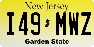 NJ license plate I49MWZ