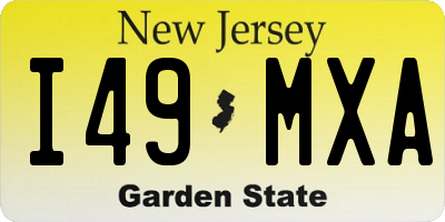 NJ license plate I49MXA