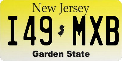 NJ license plate I49MXB