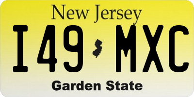 NJ license plate I49MXC