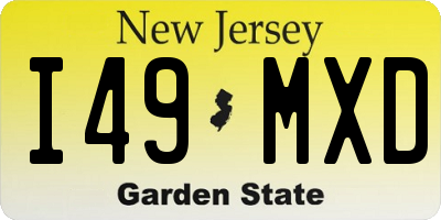 NJ license plate I49MXD