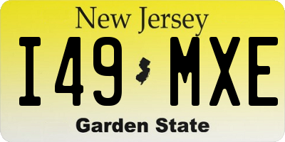 NJ license plate I49MXE