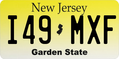 NJ license plate I49MXF
