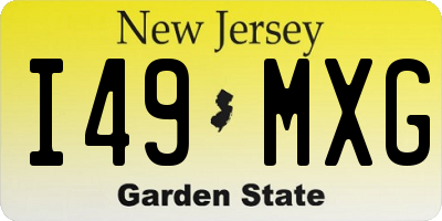 NJ license plate I49MXG