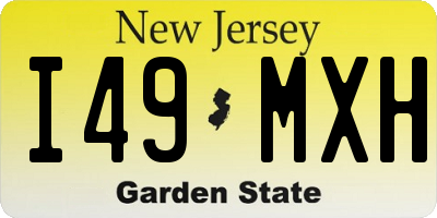 NJ license plate I49MXH