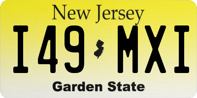 NJ license plate I49MXI