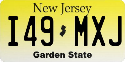 NJ license plate I49MXJ