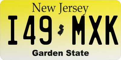 NJ license plate I49MXK