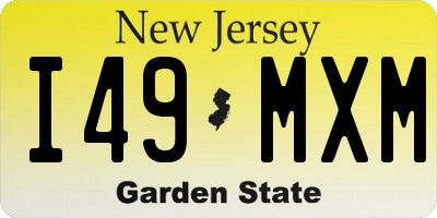 NJ license plate I49MXM