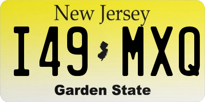 NJ license plate I49MXQ