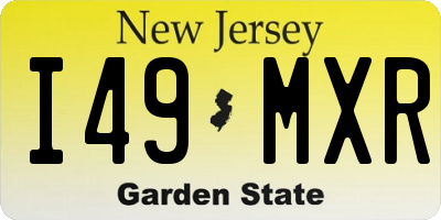 NJ license plate I49MXR