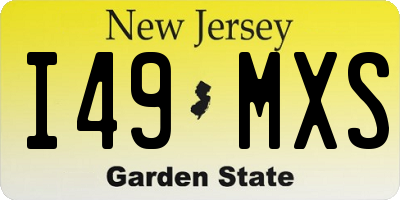 NJ license plate I49MXS
