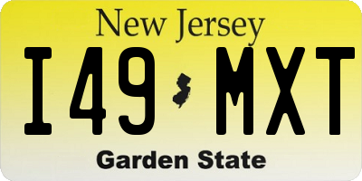 NJ license plate I49MXT